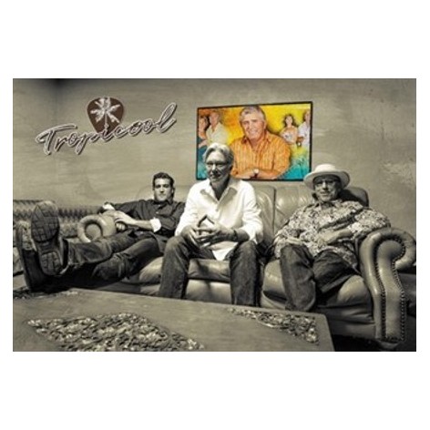 Members of Jim Morris' Big Bamboo Band seated in a lounge