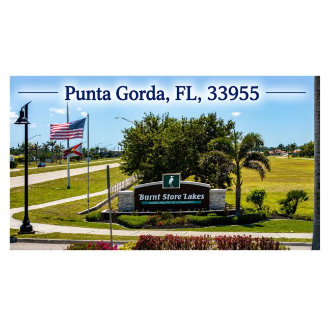 Burnt Store Lakes community entrance sign in Punta Gorda
